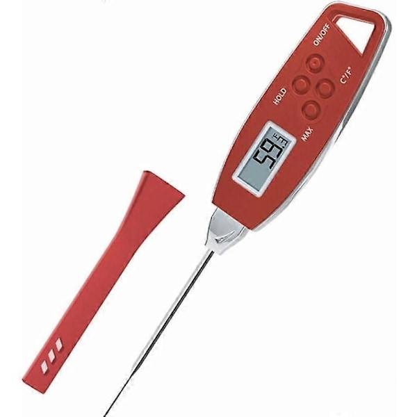 Rød BBQ Termometer Digitalt Madtermometer, Vandtæt Køkken