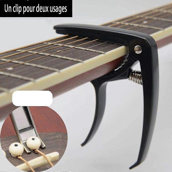 1 st Gitarr Capo, Pro Legering Gitarr Capo med Skruvjusteringsratt för Akustisk och Elgitarr, Ukulele, Bas och Banjo.