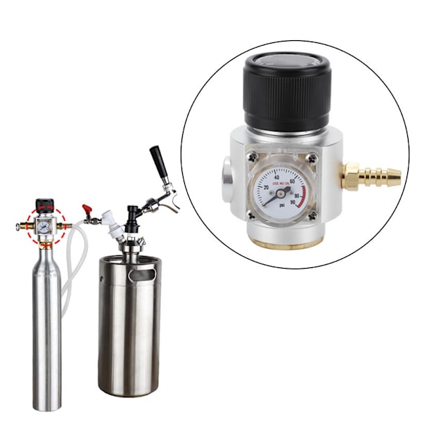 CO2 Mini Gassregulator T21 * 4 Soda Trykkmåler Wire CO2 Lader Kit 0-90 PSI (for Europeisk)