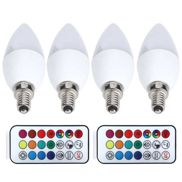 3W RGB fargeskiftende stearinlyspære med fjernkontroll for hjemmedekorasjon 85265V(E12 RGbPure White 6000K)