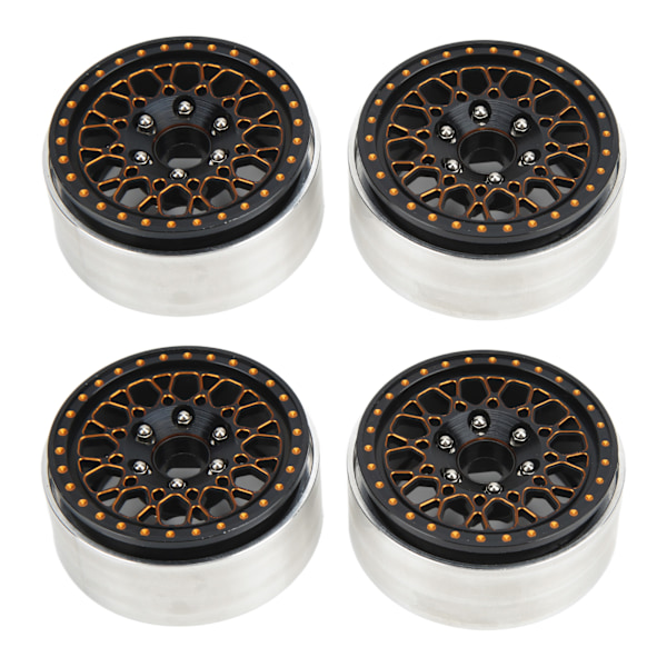 4 kpl 1,9 tuuman Crawler-pyörän napa RC alumiiniseos Crawler-auton vanteet Axial SCX10 90046 1/10 musta kulta