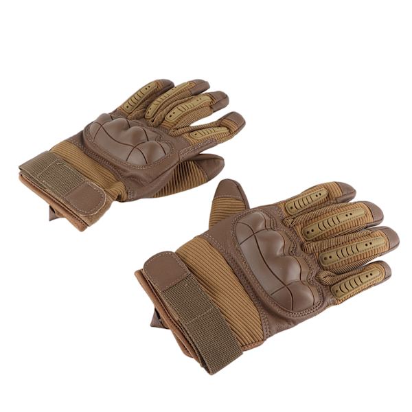 Motorcykelhandskar Hårda Knogar Andningsbara Bra Grepp Anti Slip Hel Finger Powersports Handskar för Lumbering Tung Industri Brun M