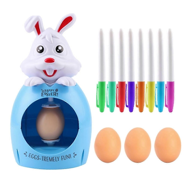 Påskeegg Spinner, Eggfargingssett med 8 Påskeegg Tusjer 3 Påskeegg blå