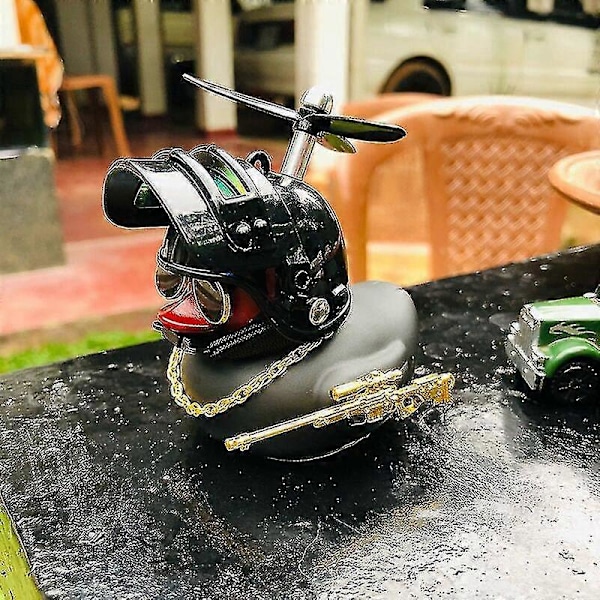 Knækket Vind Gummiand Med Hjelm Vedhæng And Bilpynt Dekorationer Hjelm And Cykel Vind Motor Tilbehør Zekai B blå