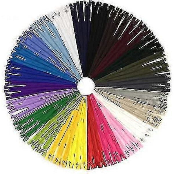 100 stk 40cm Flerfargede Nylon Spiralglidelåser For Søm og Håndverk