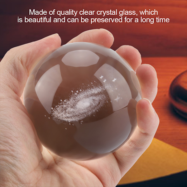 8 cm klar kristallkula transparent galaxier sfär förmögenhetskula hemmakontorsdekor (galax)