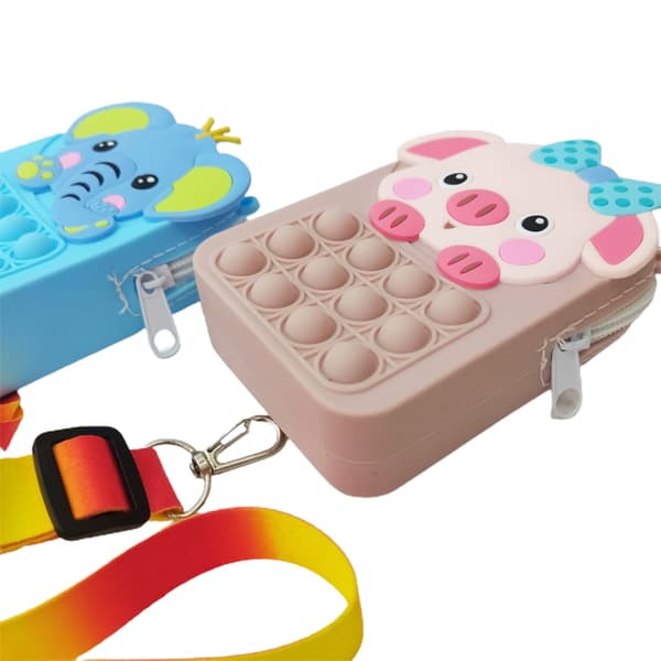 Push Bubble Toy Axelväskor Silikon Stressavlastande Sensorisk Leksak Förvaringsväska Mode Axelväska för Present Barn