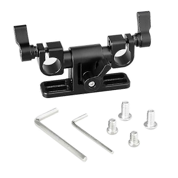 Justerbar 15mm Dobbel Stangklemme med 360 Svingbar Stangadapter kompatibel med Støttesystem Kamerarigg Fotografia Tilbehør