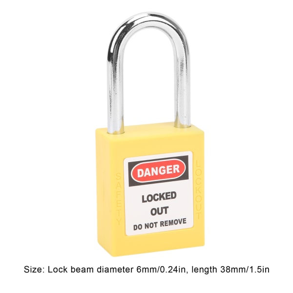 Isoleringssikkerhed LOTO hængelås til maskinfremstilling Gul (38 mm) Yellow