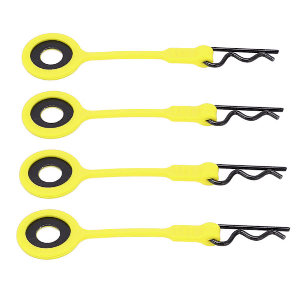 4ST RC karossklämmor Pins RC bilskal kaross fasta klämmor Hållare Silikon Metall Universal för 1/10 modell bilgul