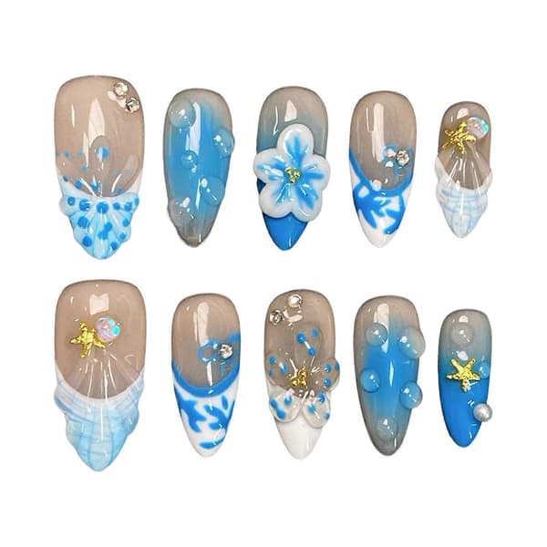 10 Pcs Nude Press-on Nails with Blush that are not Easy to Break or Split XS