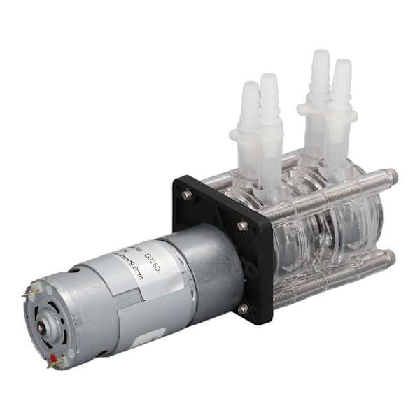 Peristaltisk pump 500 ml/min högt flöde 2 huvuden självsugande vakuumpump för akvarium DC 12V 1000mA