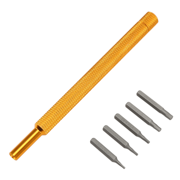 Hex-huvud skruvmejsel set RC bilmodell flygplan reparationsverktyg 1,3 1,5 2,0 2,5 3,0 mm snabb byte guld