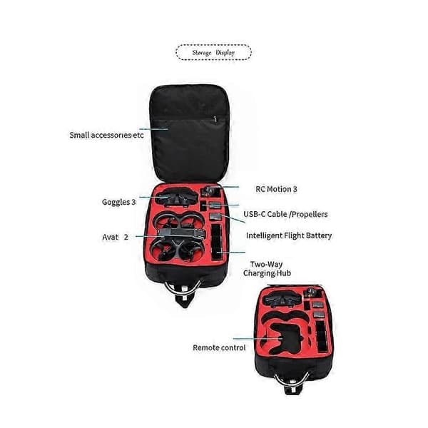 For DJI Avata 2 Backpack UAV Storage Bag for DJI Avata 2 Remote Control Storage Bag KIT
