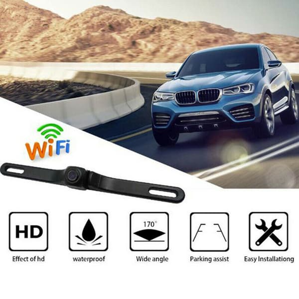 170° WiFi Bilskiltramme Trådløst Ryggekamera