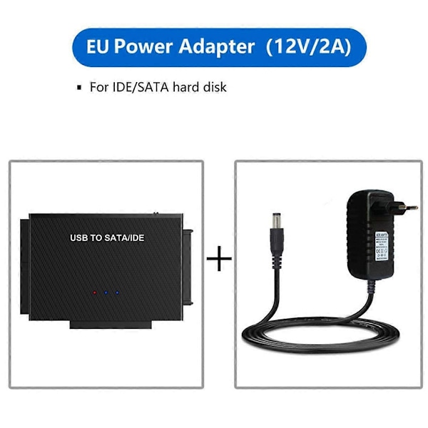 USB 3.0 til SATA / IDE Adapter Harddisk Adapter EU Stik
