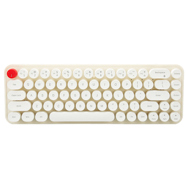 Trådlösa tangentbord och muskombinationer 68 tangenter 2,4 GHz Retro skrivmaskinstangentbord Optisk mus för bärbar dator Beige
