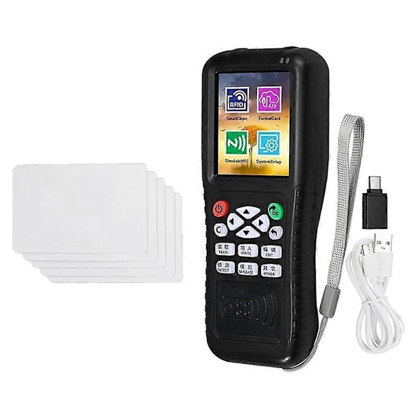 X100 RFID NFC Smart Card Reader Writer+5 x UID-kort RFID-duplikator Svart40