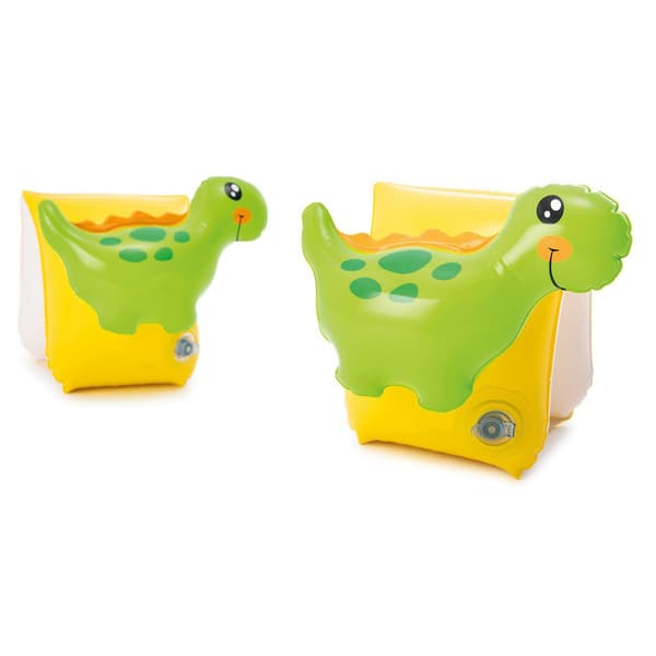 2 st Barn Simrings Dinosaurformade Uppblåsbara Flytarmringar Baby Simträning