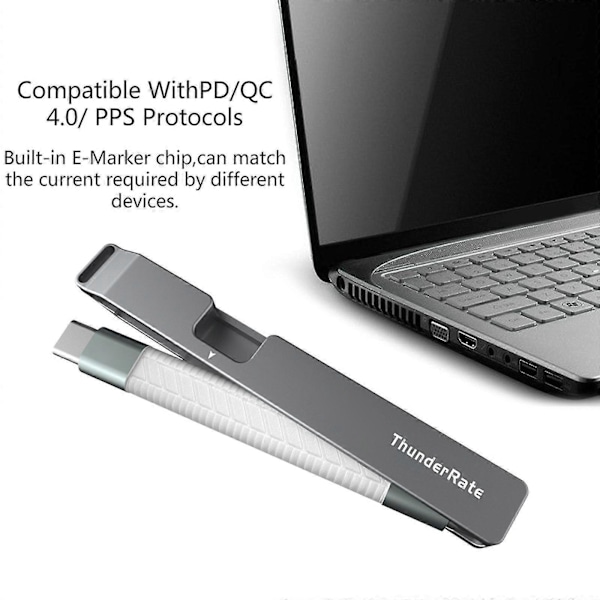 Kort USB-C till USB C-kabel [9cm 3.54tum] 40gbps för 4 Emarkchip