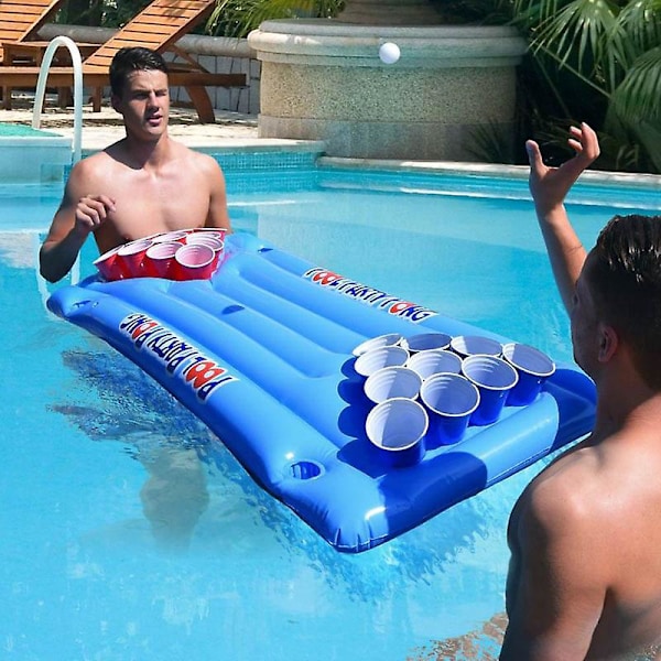Uppblåsbar Poolmatta för Vuxna, Uppblåsbar Spelande Flytande Billjardbordsspel 145*60cm