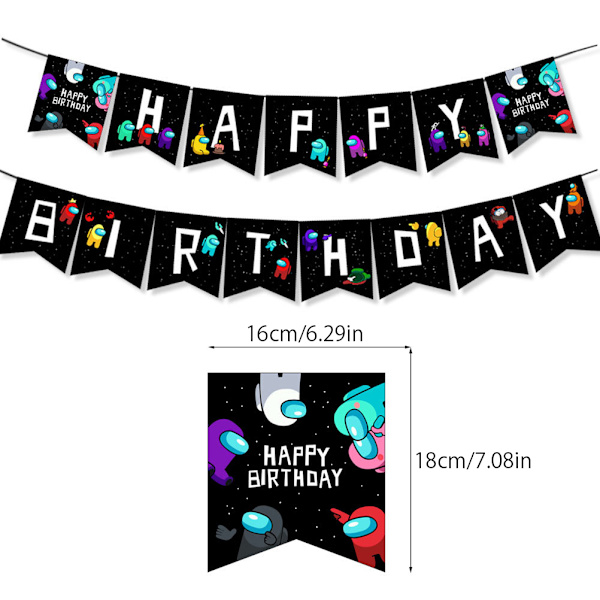 Fødselsdagsfest Banner Dekoration Sæt Tema Fest Banner Toppers Sæt til Fødselsdagsfest Dekorationer Fest Favør Tilbehør