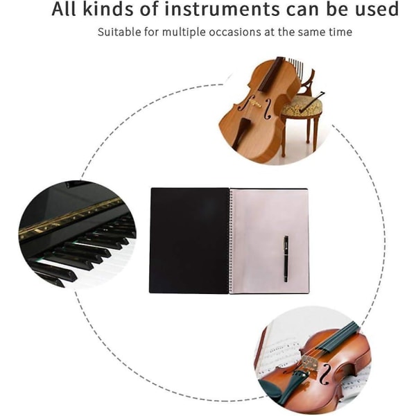 Musikerens lommemappe - 30 lommer, opbevaring af noder