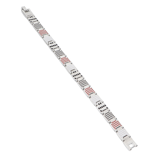 Fashionabla magnetterapiarmband bantning Titanstål unisex magnetiskt armbandSilver