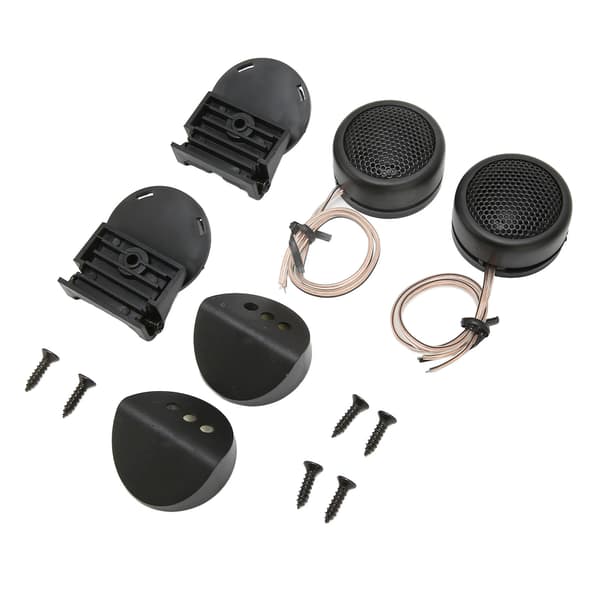 2PCS 380W Mini Dome Diskant Rund Svart Bilhögtalare Självhäftande Infälld Montering Universell Modifiering