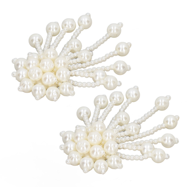 10 st Faux Pearl Blomster Tassel Utsökt Elegent 4cm Bredd Dekorativa Tillbehör för DIY Kläder Skor Väskor Gardiner