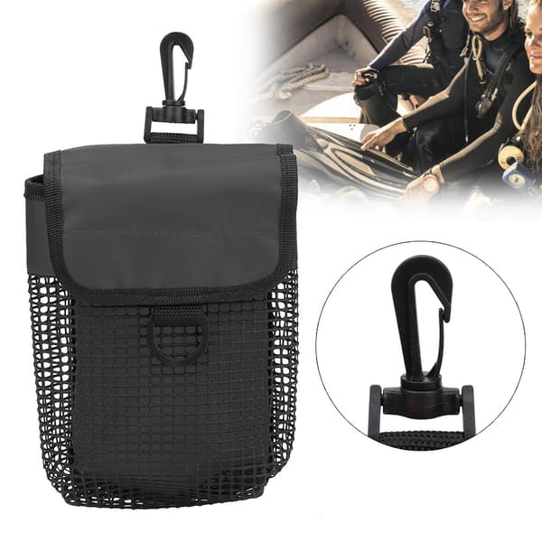 Utomhus Bärbar Lättvikts Dykning Mesh Väska Paket med Spänne (svart)