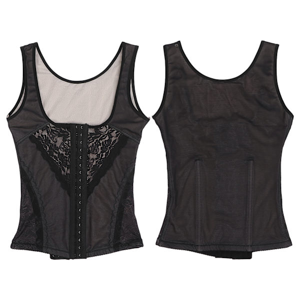 Åndbar Kvinde Vægttab Korset Høj Elastisk Talje Slankning Body Shaping Bodysuit SortL