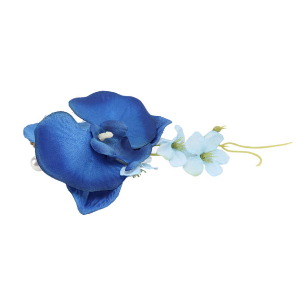 5 st Brudgum Boutonniere Elegant Herr Bröllop Blomma Livsliknande Permanent Återanvändbar Konstgjord Brosch Blomma Blå