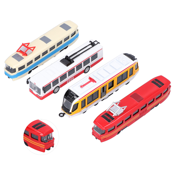 Højhastighedstog Bus Model Tilbage Træk Køretøj Samling Model Legetøj til Børn (C Gruppe)