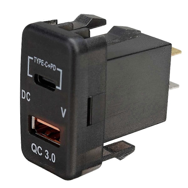 Bil Type-C+PD QC3.0 Laddare Dubbel USB för Prado