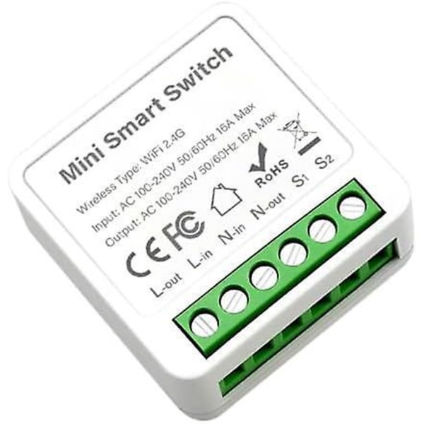 Mini Smart WiFi Bryter TUYA Smart Bryter WiFi Smart Gjennomgang Skjult Boks