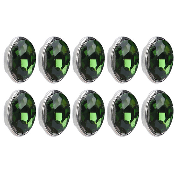 10 kpl kynsitimantteja 10x14mm soikea kynnetön reuna irrotettavat vaatteet laukut kengät hatut käsin ommellut tarvikkeet (vihreä)