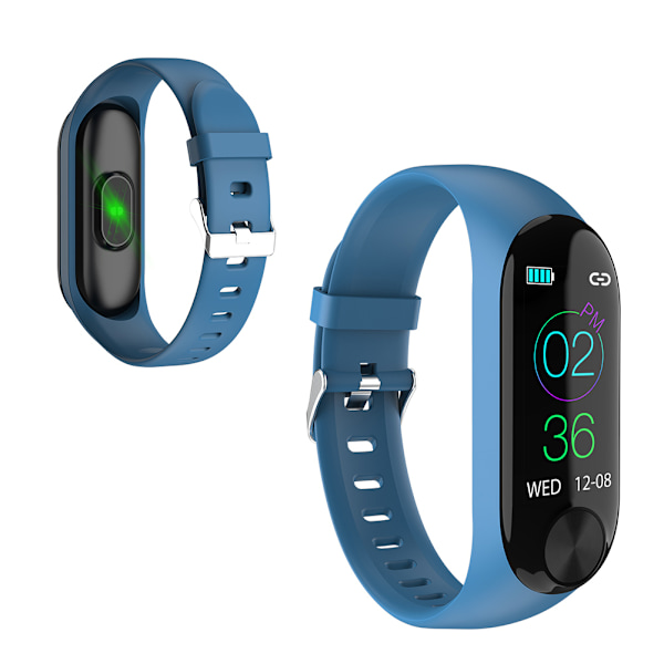 Farve skærm smart armbånd hjertefrekvens tracking blodtryk søvn monitor armbånd (blå)