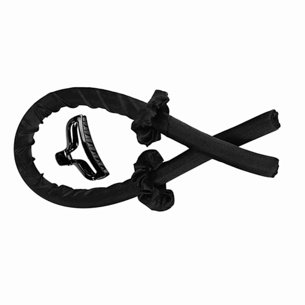 Curler pandebånd Clip sæt varmefri gummi fiksering Curling hår styling værktøj til at sove sort