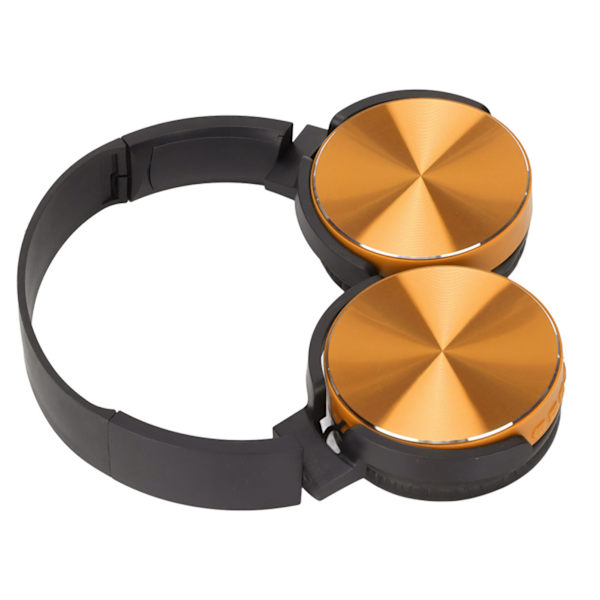 450BT Bluetooth-hodesett Subwoofer Justerbart Multifunksjonelt Trådløst Kort Spillhodesett for Spill Gull