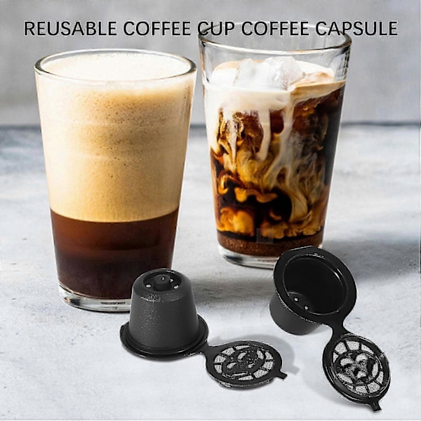 6 Återanvändbara Kapslar Påfyllningsbar Kaffekapsel Filter Kompatibel med kaffemaskiner med Kaffe S