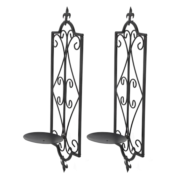 2 stk vegglampe lysestake henger jern vegg lysestake holder veggdekorasjoner for stue spisestue