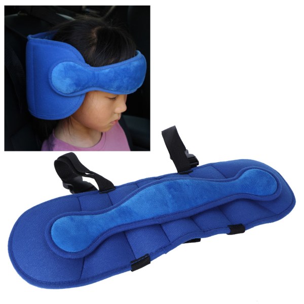 Baby Head Fixing Strap Bälte Bilbarnstol Sova Huvudstöd Nackstöd för barn Mörkblått