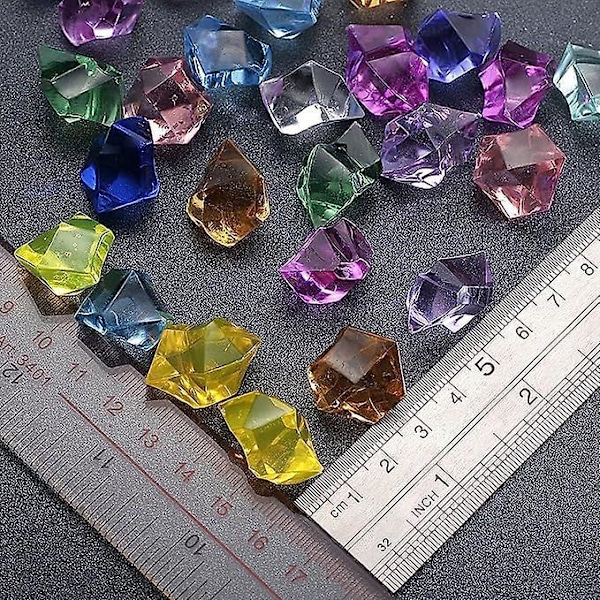 Fargede Krystallsteiner Akryl Diamant Piratskattsteiner Vasefyll Bryllupsdryss Borddekorasjon Krystaller/Diamanter/Konfetti