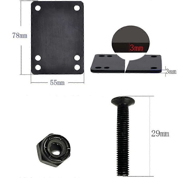 4 kpl (valkoiset) rullalaudan pyörät 52mm 95A, PU-kimmoisuus 80% vaihtopyörät ABEC-9 608 RS -kuulalaakereilla rullalautailuun
