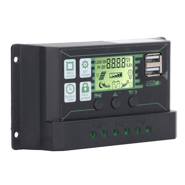 PWM Solar Charge Controller Regulator LCD Display til ÅBNE AGM GEL Batterier 12V 24V 100A 2 USB PV Panel Kontrol