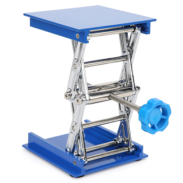 100 x 100 mm blå galvaniseret aluminium laboratorieløfteplatform stativ stativ sakseløfter