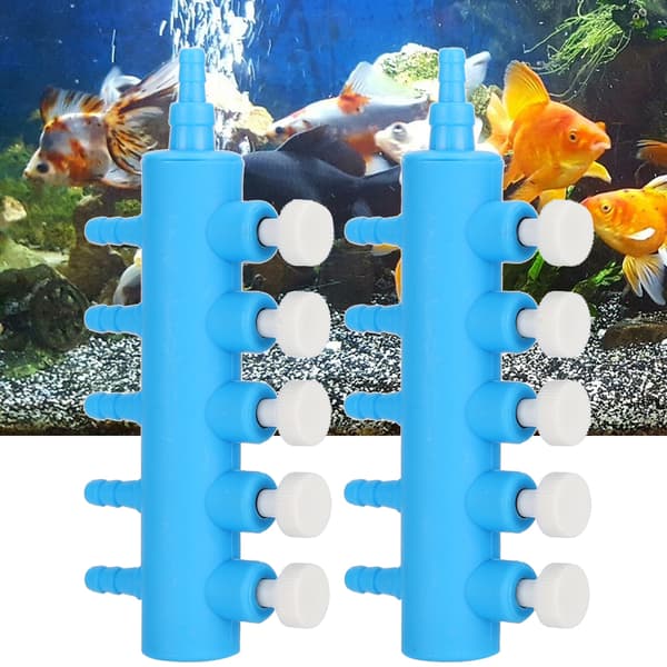 2 stk. Akvarium Luftsplitter Luftrørsfordeler Akvarium Iltpumpe Adapter Tilbehør 5 Vejs
