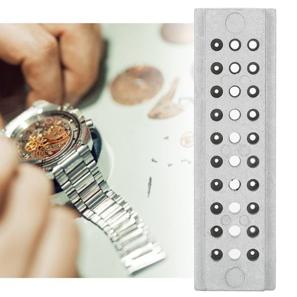 Professionell 30-håls watch Nitande Stake Holder Punch Block Watch Reparationsverktyg
