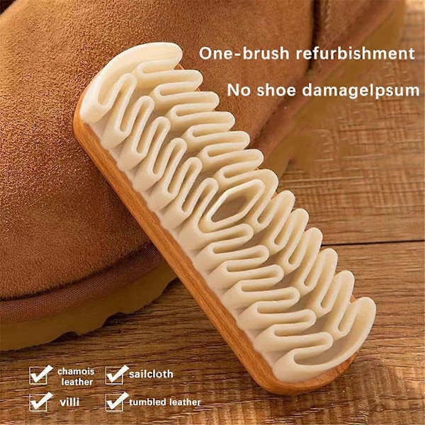 Mokkanahka- ja nupukkinahkakenkien puhdistusharja, monitoimipuhdistaja kengille